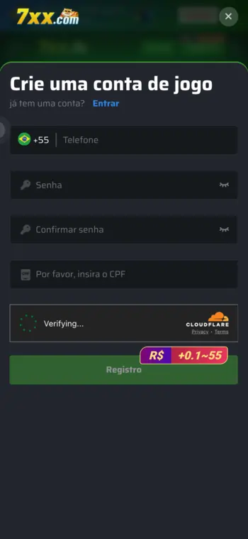 Tela inicial do site da 7XX plataforma com destaques promocionais